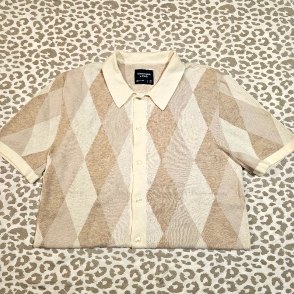 Abercrombie & Fitch Button Down Knit Polo, XS